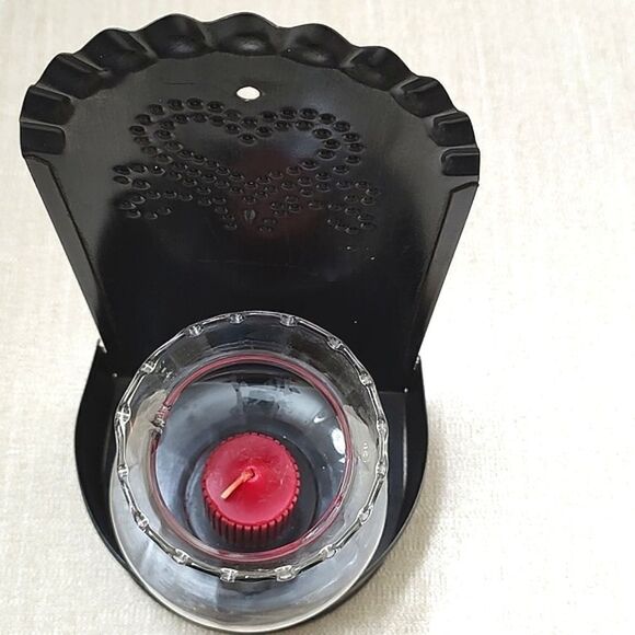 Metal Tin Punch Hurricane Candle Sconce Bronze Finish - Picture 8 of 10